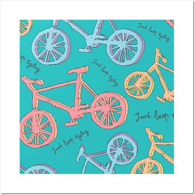 Just keep cycling patterns Wall Art by Cottonbutton